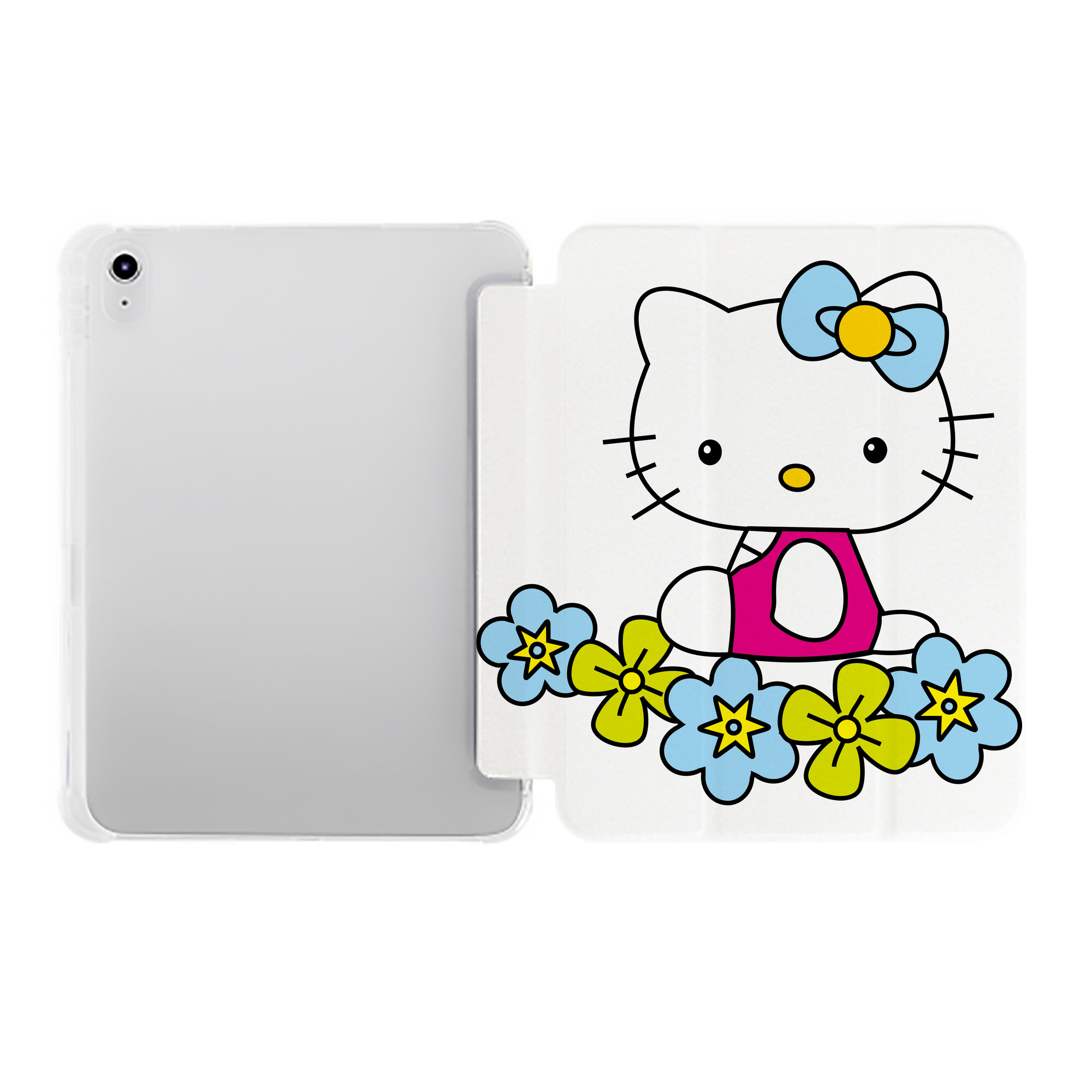 （画像用） Hello Kitty ハローキティ IPad ケース ペン収納付き 三つ折りスタンド PUレザー×シリコン 対応機種9.5/10.5/10.9インチ